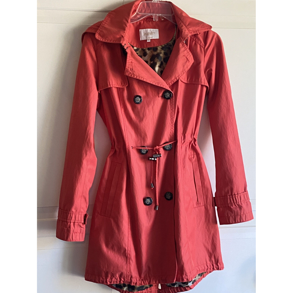 Laundry by Shelli Segal Women’s Orange Trench Coat Sz Small